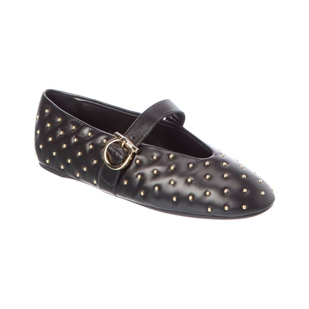 Ferragamo Quilted Leather Ballet Flat, Black